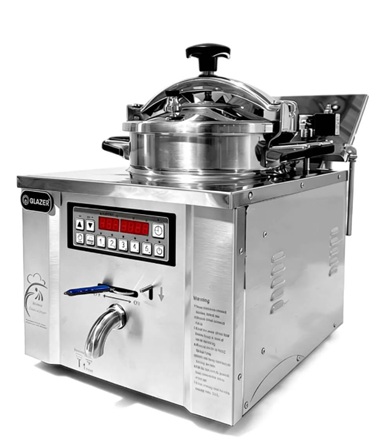 Freidora brostera de mesa a presión eléctrica capacidad 16 litros panel digital Glazer GC-FBPM-16LT