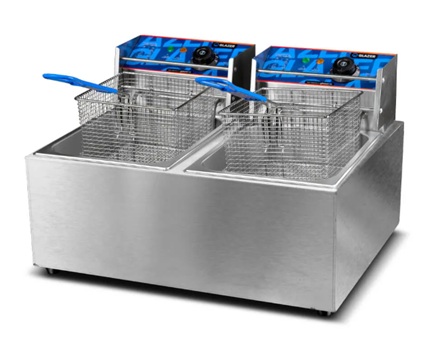 Freidora eléctrica de 2 tolva capacidad 8 litros Glazer GC-FE8L-2-ELC