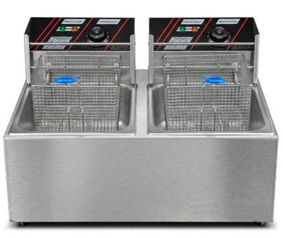 Freidora eléctrica de 2 tolva capacidad 8 litros NT-FE8L-2-ELC